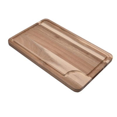 Large Walnut Wood Butcher Chopping Block Customized Cutting Board with Juice Drip Grooves and Handles