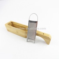 Smart Bamboo Spoon Cheese Holder Stainless Steel Cheese Grater Set