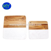 Most popular natural acacia wood cheese chopping board with marble Odm