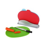 4 pcs color coded colorful index cutting board with base stand plastic chopping board set